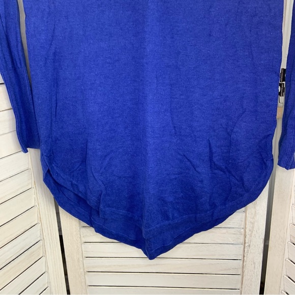 Kaisley Deep Vibrant Blue Long Sleeve High Low Long Sleeve Shirt Mini Dress XS - Picture 5 of 10